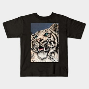 White Tiger Portrait Kids T-Shirt